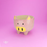 MACETA PATITAS CERDITO ROSA