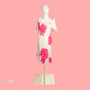 VESTIDO BLANCO FLORES ROSAS