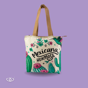 BOLSO TOTEM ILUSTRADO MEXICANA HERMOSA CACTUS
