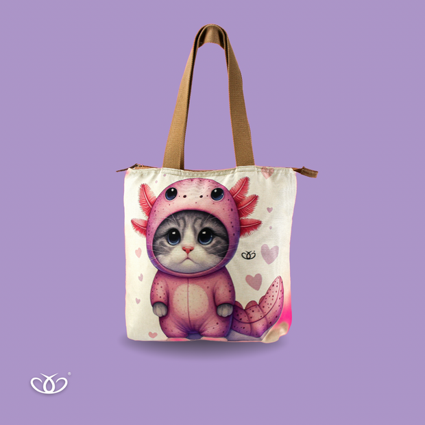 BOLSO TOTEM ILUSTRADO GATO TRAJE AJOLOTE