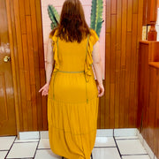 VESTIDO MOSTAZA BORDADO