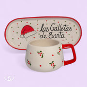 SET DE TAZA Y PLATO CERÁMICA SANTA