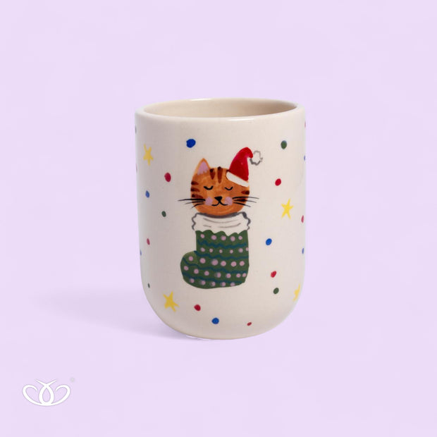 VASO ALTO CH GATO BOTA NAVIDAD