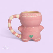 TAZA MUÑECO GALLETA JENGIBRE ROSA