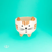MACETA PATITAS TIGRE CAFE