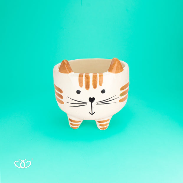 MACETA PATITAS TIGRE CAFE