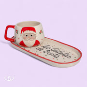 SET DE TAZA Y PLATO CERÁMICA SANTA