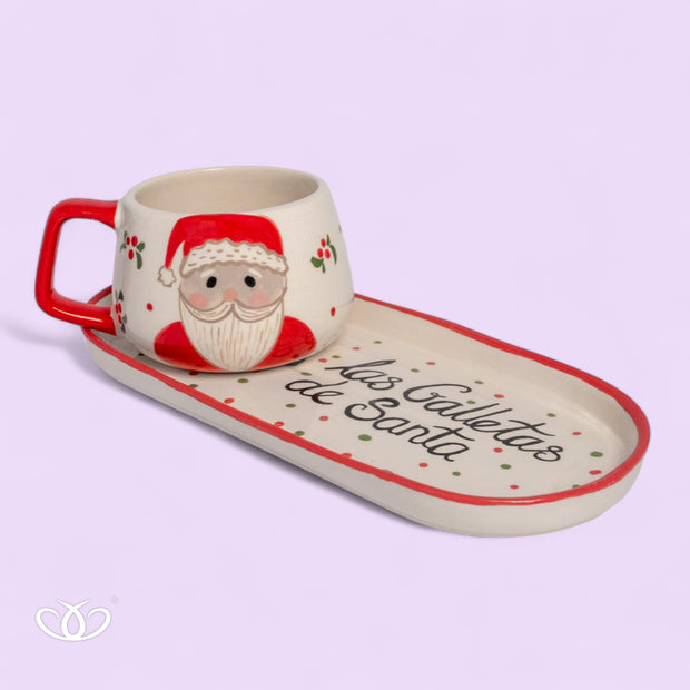 SET DE TAZA Y PLATO CERÁMICA SANTA
