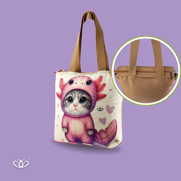 BOLSO TOTEM ILUSTRADO GATO TRAJE AJOLOTE