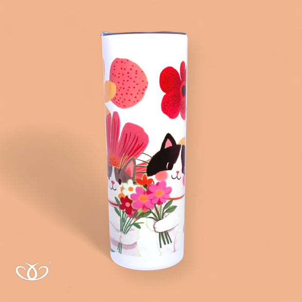 TERMO GATOS Y FLORES