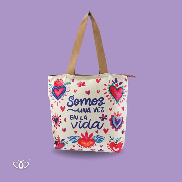 BOLSO TOTEM ILUSTRADO UNA VEZ EN LA VIDA