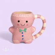 TAZA MUÑECO GALLETA JENGIBRE ROSA
