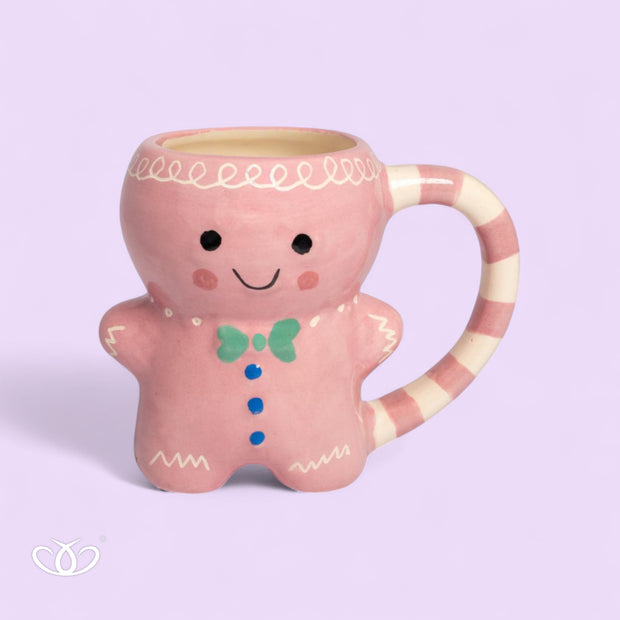 TAZA MUÑECO GALLETA JENGIBRE ROSA
