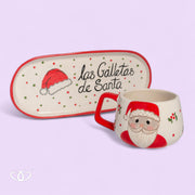 SET DE TAZA Y PLATO CERÁMICA SANTA