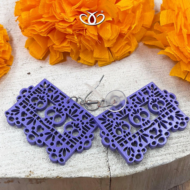 ARETE PAPEL PICADO CALAVERA LILA