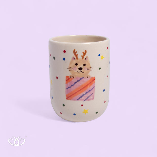 VASO ALTO CH GATO BOTA NAVIDAD