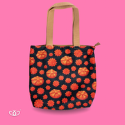 BOLSO TOTEM ILUSTRADO PAN Y FLORES DE CEMPASUCHIL