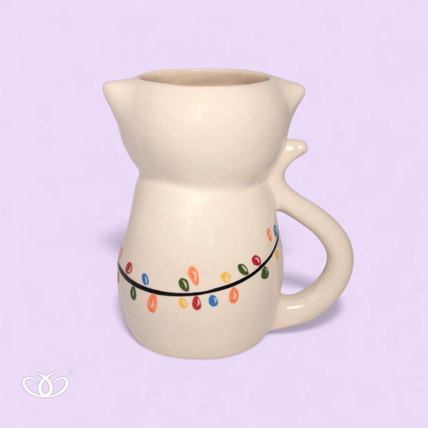 TAZA TARRO  GATO 3D LUCES NAVIDEÑAS 450ml