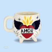 TAZA CALDERO CORAZON CON ALAS
