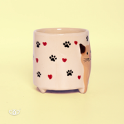 TAZA GATO PATITAS ALTA CALICO
