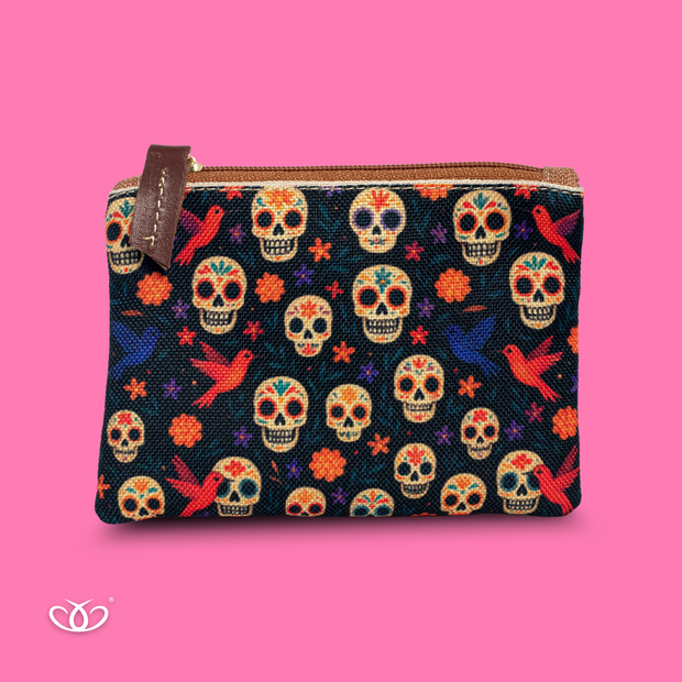 MONEDERO CON PIEL CALAVERAS