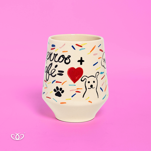 VASO CONICO CH PERRO MAS CAFE
