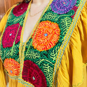 VESTIDO MOSTAZA BORDADO