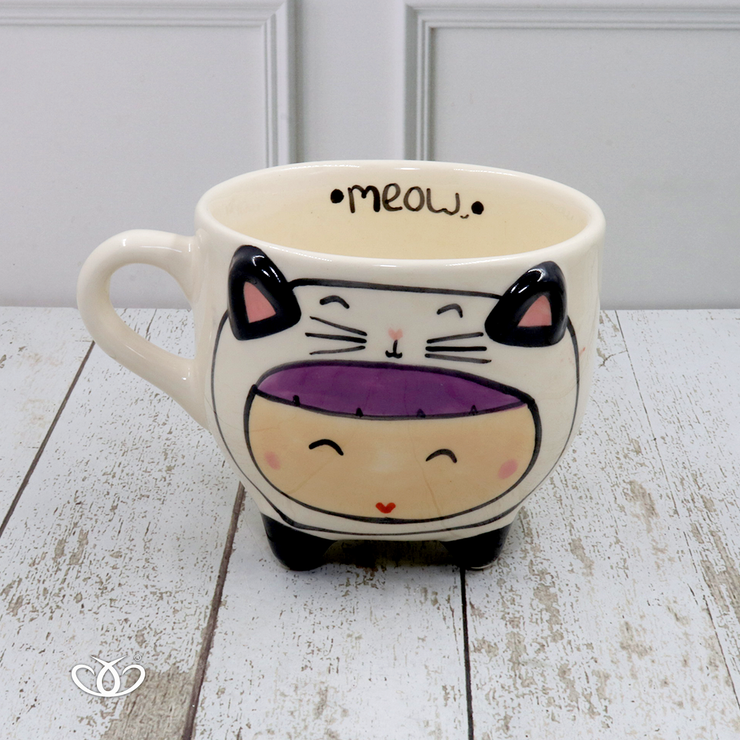 TAZA KAREN GATO BLANCO 600ml