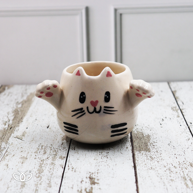 TAZA GATO MANITAS RAYAS 300 ml