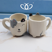 TAZA MINI PERRO GRIS NEGRO