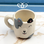 TAZA MINI PERRO GRIS NEGRO