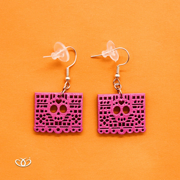 ARETES PAPEL PICADO CALAVERA