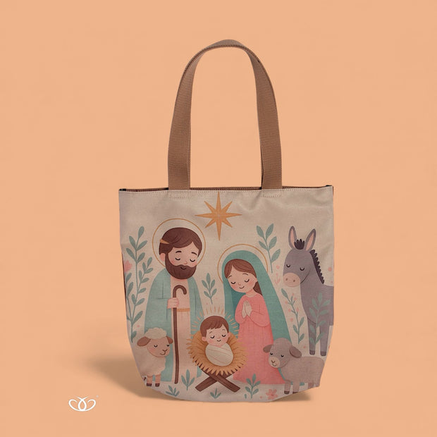 BOLSO ECOLOGICO TOTEM ILUSTRADO NACIMIENTO NAVIDAD