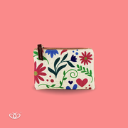 MONEDERO CON PIEL OTOMI BLANCO