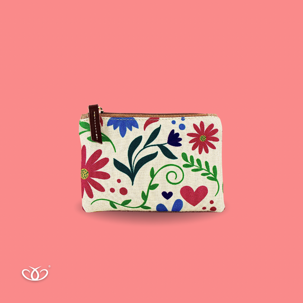 MONEDERO CON PIEL OTOMI BLANCO