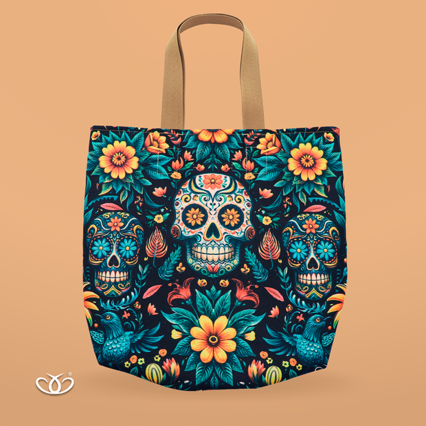 BOLSO ECOLÓGICO CALAVERAS Y FLORES