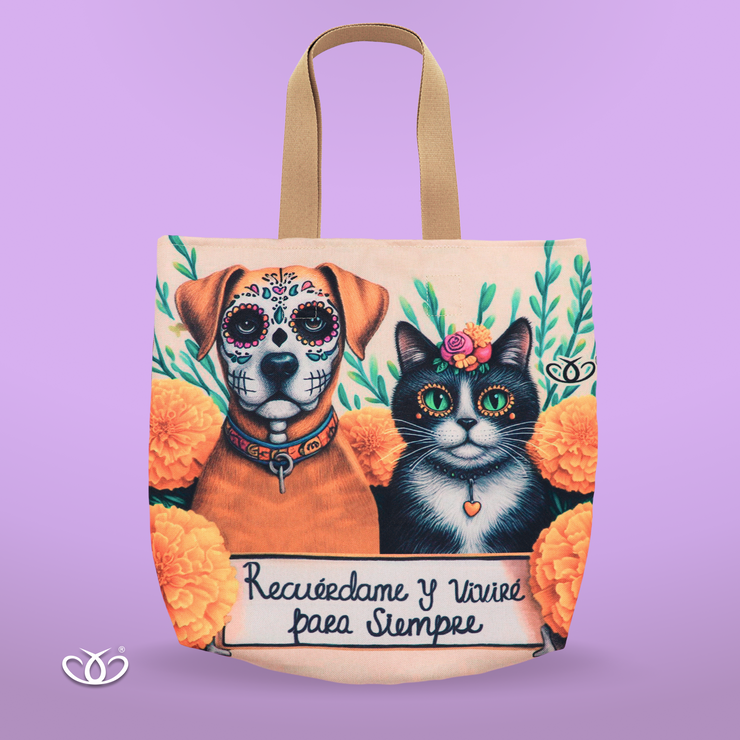 BOLSO ECOLÓGICO RECUÉRDAME Y VIVIRÉ GATO & PERRO