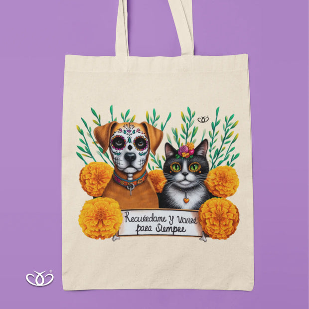 BOLSO LIGERO RECUÉRDAME Y VIVIRÉ GATO & PERRO