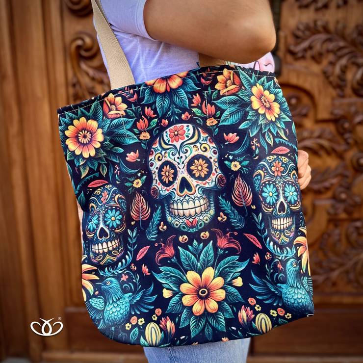 BOLSO ECOLÓGICO CALAVERAS Y FLORES