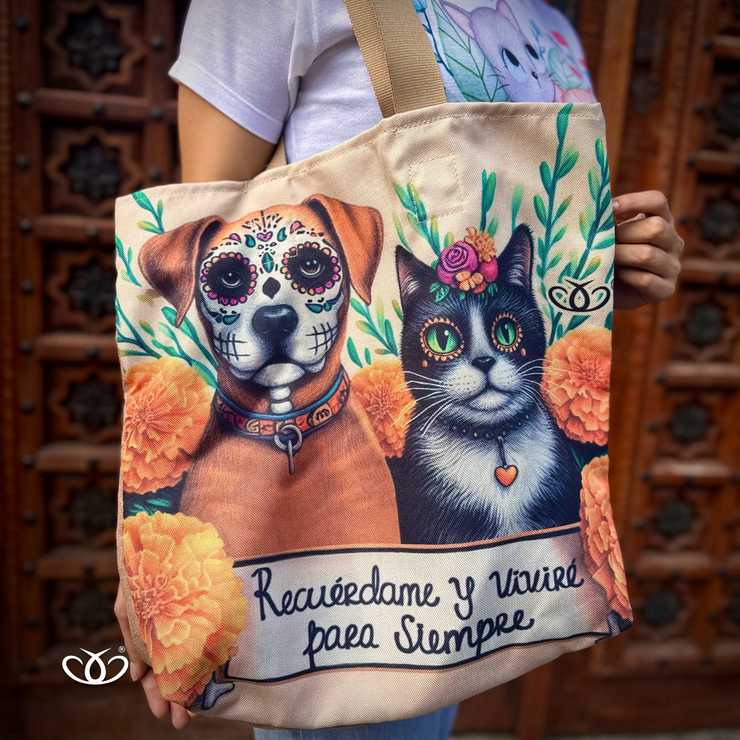 BOLSO ECOLÓGICO RECUÉRDAME Y VIVIRÉ GATO & PERRO