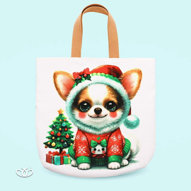 BOLSO ECOLÓGICO PERRO CHIHUAHUA NAVIDEÑO