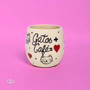 VASO GATOS MAS CAFE BOLA CH