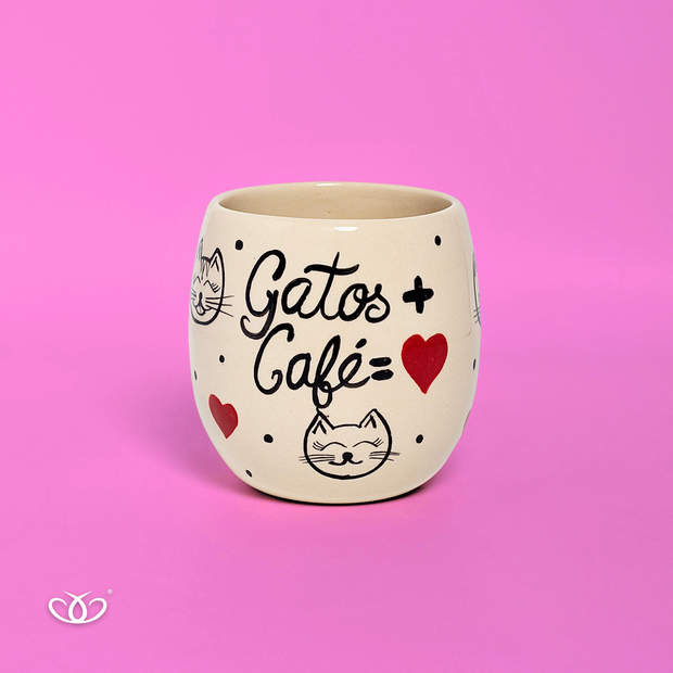 VASO GATOS MAS CAFE BOLA CH