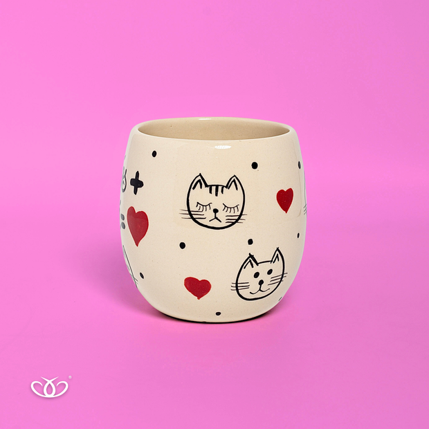 VASO GATOS MAS CAFE BOLA CH