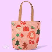 BOLSO ECOLOGICO TOTEM ILUSTRADO GATO SUETER NAVIDAD