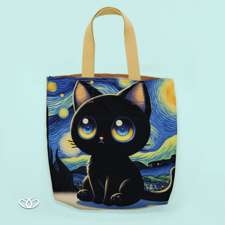 BOLSO ECOLOGICO GATO NOCHE ESTRELLADA