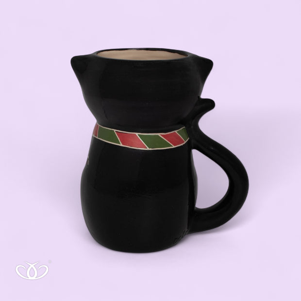 TAZA TARRO  GATO NEGRO BUFANDA 3D 450ml