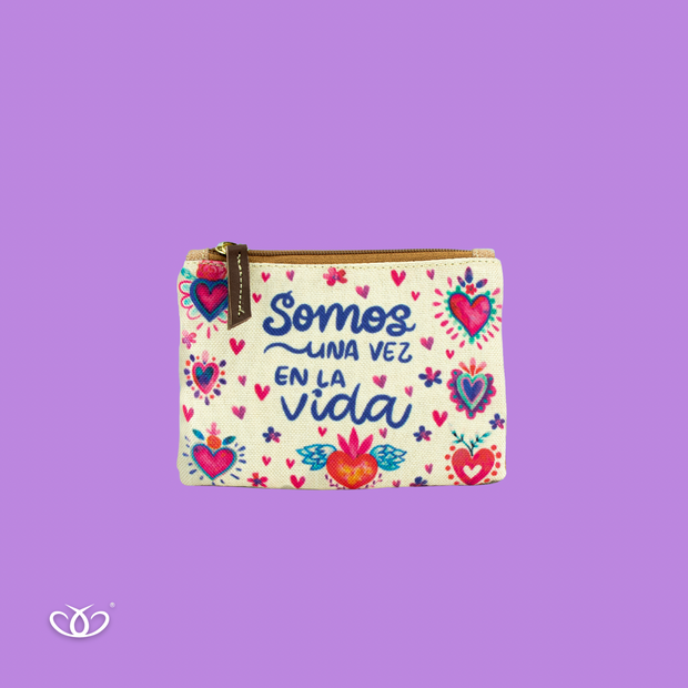 MONEDERO CON PIEL SOMOS UNA VEZ EN LA VIDA