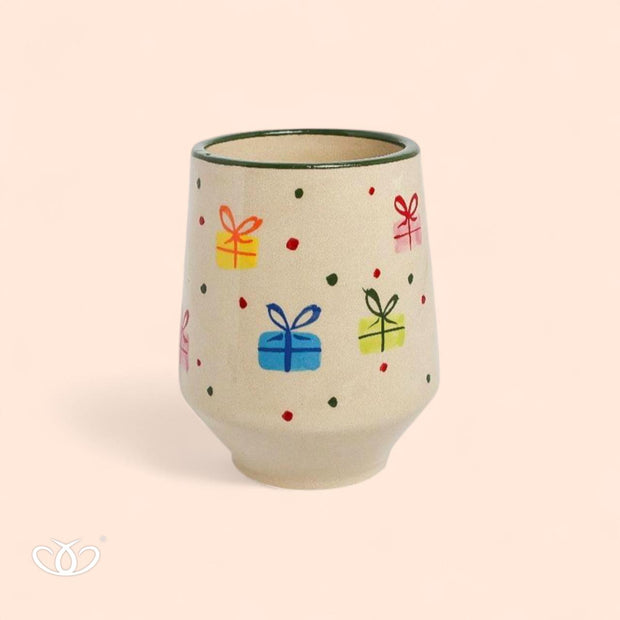 VASO CONICO CH GATO PINO NAVIDAD