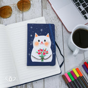LIBRETA GATO BLANCO PINTADA CHICA